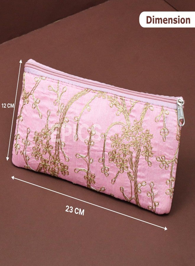 Epics Present (Pack Of 6) Embroidery Wedding Return Gift Women Wholesale Bridal Traveling potli Bag with Zipper for Ladies Shagun Purse Gifting Haldi Mehandi. - Image 4